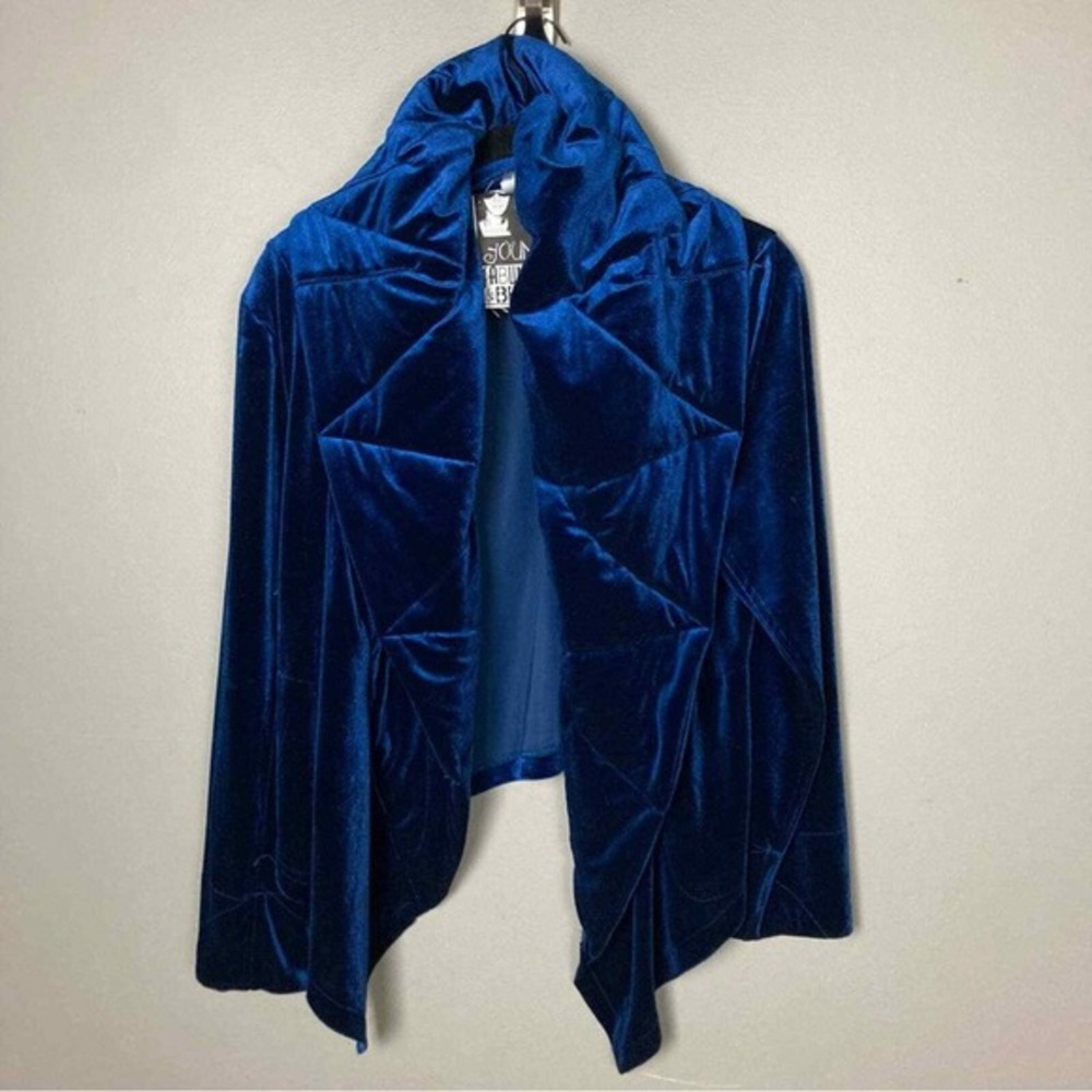Velvet jacket Cape Young Fabulous & Broke Women's Medium blue Vamp Goth Regal
